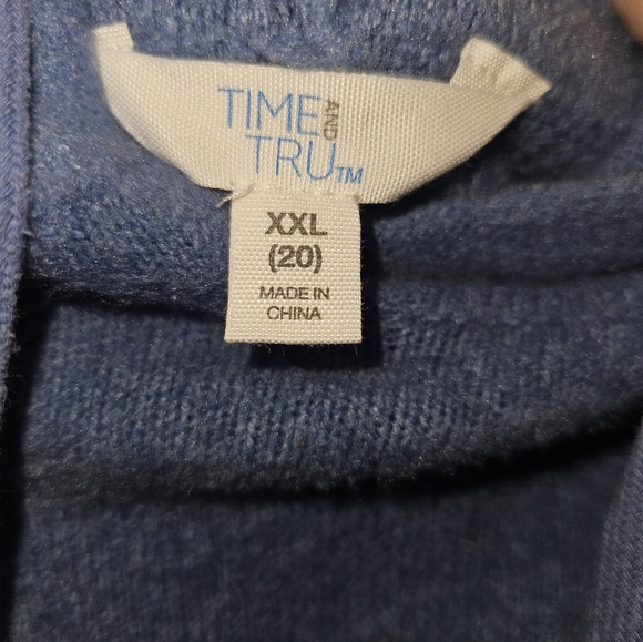 Time & Tru Womans Long Sleeve Blue Sweater Size Xxl (20) - Picture 5 of 13